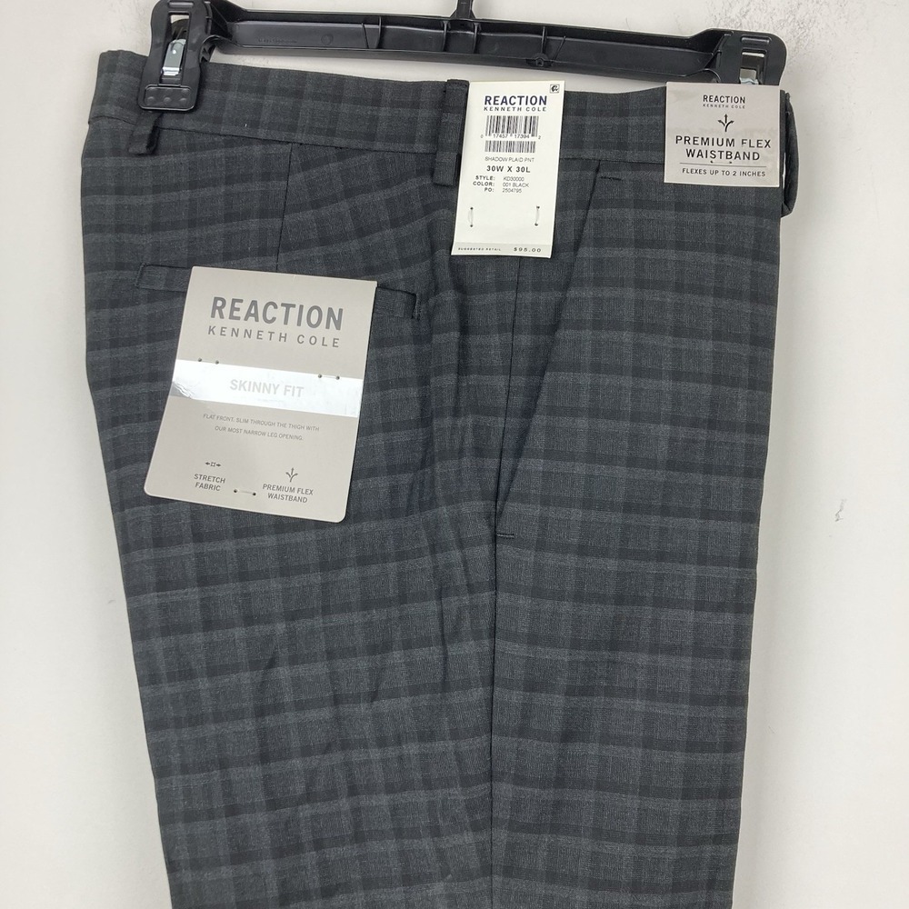 Kenneth Cole Reaction Men's Pants Gabardine Skinny/Extra-Slim Fit Stretch 30x30